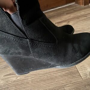 Madeline Black Wedge Boots